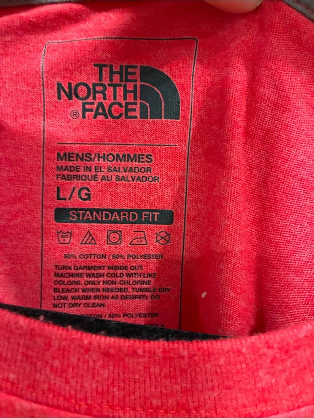 The North Face Men's Red Tee with Black Logo